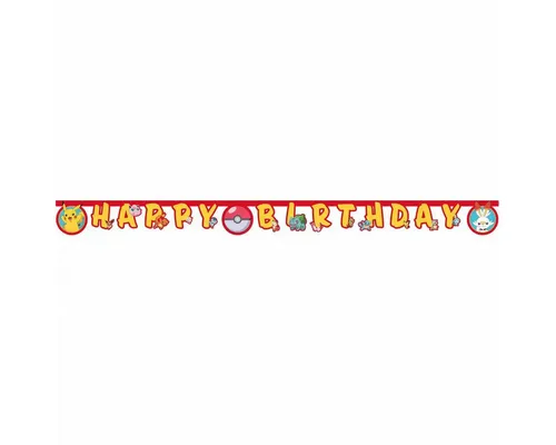 Procos Girlande Pokémon Happy Birthday Banner – Geburtstagsparty Deko