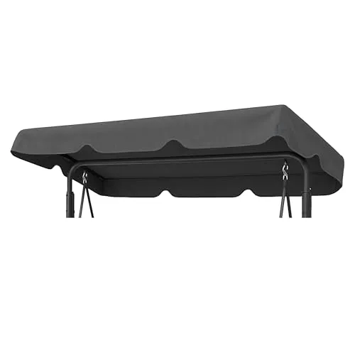 Hollywoodschaukel Dachbezug 118x214 cm, Wasserdicht Dach für Hollywoodschaukel 2-3 Sitzer, UV-Schutz Sonnendach, Gartenschaukel-Überdachung, Wasser- und staubdicht (Graphit)
