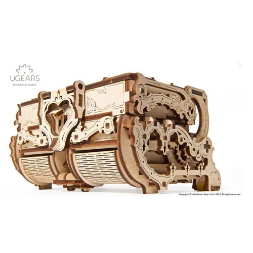 UGEARS Schatulle 3D Modellbausatz - Antike Holztruhe, kreatives DIY-Erlebnis für Erwachsene mit exquisiter Blumenschnitzerei und sicherer Lagerung