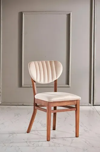 Esszimmerstuhl Beige Holz Modern
