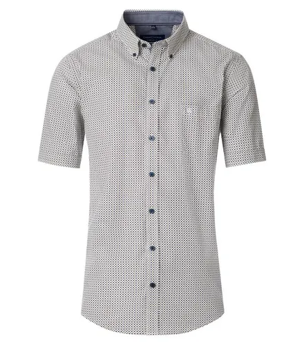 CASAMODA Kurzarmhemd - Freizeithemd mit Print in Hellgrün - Herren-Freizeithemden aus 100% Baumwolle, pflegeleicht und ideal für entspannte Freizeitlooks. Komfortable Passform mit Button-down-Kragen.