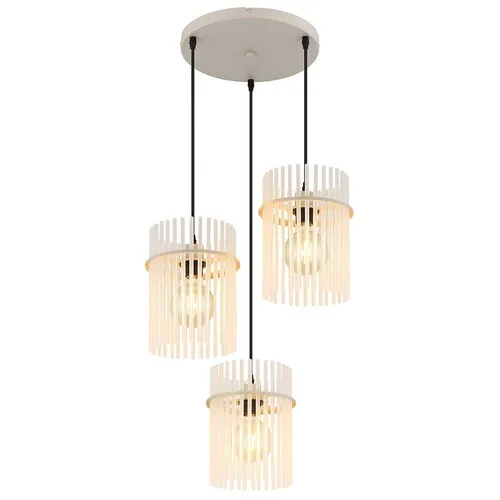 Hängelampe Pendelleuchte Esszimmerlampe mit Glasstäben - Moderne 3-flammige Hängeleuchte mit satinierten Glasstäben, ideal für stilvolle Atmosphäre im Esszimmer oder Wohnzimmer. Individuell anpassbare Lichtwirkung durch E27-Fassungen.