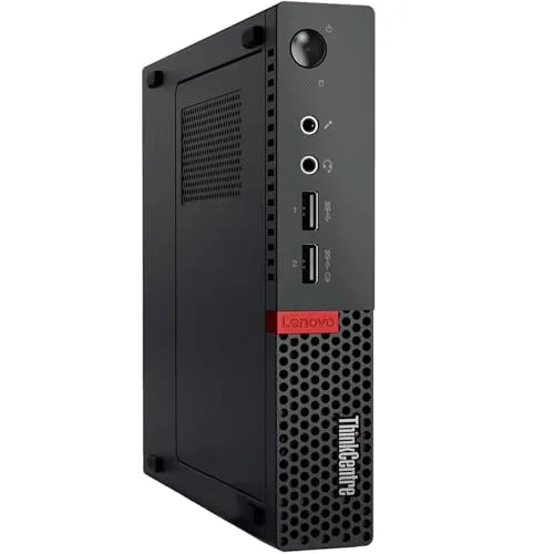 Lenovo Mini-PC Desktop-PC ThinkCentre M910q Tiny, Prozessor Core i5 – 7500T, Arbeitsspeicher 8 GB, SSD 240 GB, Win 10 Pro (Generalüberholt)