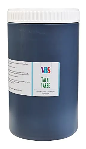 VBS XXL Tafelfarbe Schultafelfarbe Schwarz seidenmatt 1l oder 500ml Farbe Tafel für Kreide abwischbar Wandfarbe 1.000 ml