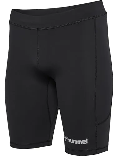 hummel Hmlrun Short Tight - Herren Shorts-Leggings in Größe L - Kurze Sporthosen mit atmungsaktivem Material für optimalen Komfort und reflektierenden Details für erhöhte Sichtbarkeit bei Dunkelheit. Ideal für aktives Training!