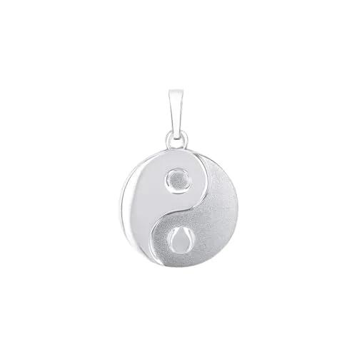 Amor Yin & Yang Motivanhänger 925 Sterling Silber - Ketten für Damen, 2,4 cm großer Anhänger aus hochwertigem 925 Sterling Silber, ideal als Geschenk für besondere Anlässe in einer eleganten Schmuck Geschenk Box.