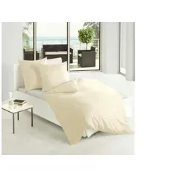 BIERBAUM Bettwäsche Biber Uni, 3-teilig in Beige - Bettwäsche aus 100% Baumwolle, weich und warm, ideal für gemütliche Nächte. OEKO-TEX® zertifiziert für schadstofffreie Qualität.