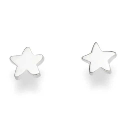 DUR Stern Ohrstecker aus poliertem 925er Sterling-Silber – Eleganter, zeitloser Schmuck für jeden Anlass, Maße: 5 x 5 mm, S1408