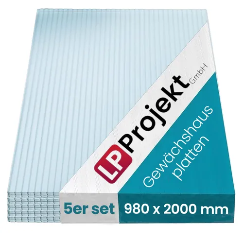 LP Projekt Polycarbonat-Doppelwandplatten 5er Set, klar, UV-beständig - Die LP Projekt Polycarbonat-Doppelwandplatten sind ideal für Dach- und Wandkonstruktionen. Mit 16 mm Stärke bieten sie hohe Stabilität und Lichtdurchlässigkeit. Perfekt für Terrassenüberdachungen und Gewächshäuser, witterungsbeständig und langlebig.