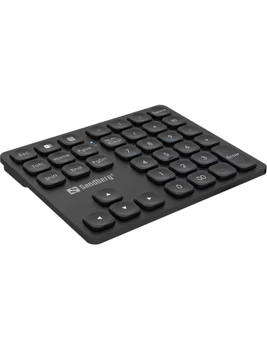 Sandberg Wireless Numeric Keypad Pro - Numpad - Schwarz - Kabelloses Ziffernfeld für effizientes Arbeiten, ideal für Laptop-Nutzer. Mit 36 Tasten und praktischen Funktionstasten für mehr Komfort.