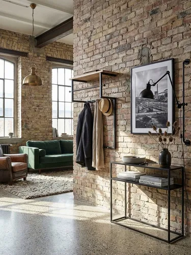 KADIMA DESIGN Wandgarderobe Design Wandgarderobe Mango Massivholz Metall 60x76x26 cm (Flurgarderobe Garderobe Wand Holz), Hakenleiste mit Ablage und Kleiderstange