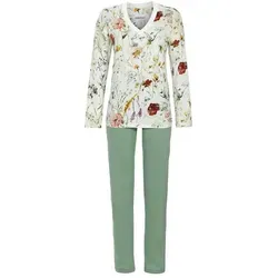 Ringella Pyjama - Schlafanzug mit Blumendessin und V-Ausschnitt bunt 54