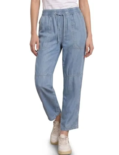 Street One Mid Waist Slim Leg Hose im Washed-Look Light Blue