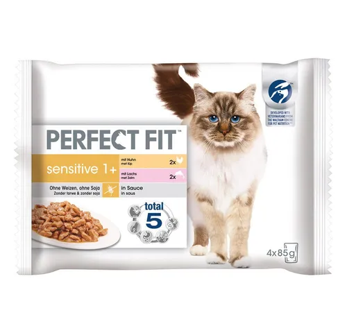 Perfect Fit Sensitive Katzenfutter 4 x 85 g - 4 x 85 g Katzenfutter mit der einzigartigen 
