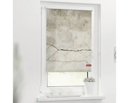 Rollo Klemmfix ohne Bohren - Beton Grau 120 x 150 cm - Stylisches Rollo im modernen Industrie-Look, blickdicht und einfach ohne Bohren zu montieren. Ideal für ein gemütliches Wohnambiente und perfekten Sonnenschutz.