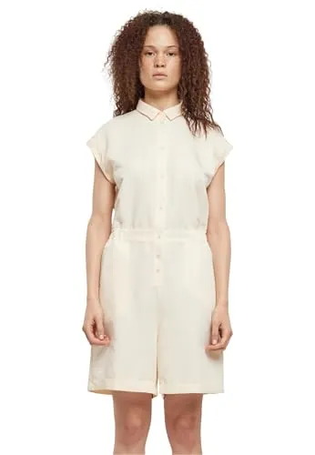 Urban Classics Damen Trainingsanzug Viscose Twill Jumpsuit - Stylischer Jumpsuit für Damen, aus hochwertigem Twillstoff, bequem und vielseitig für Alltag und Freizeit, erhältlich in XS-5XL.