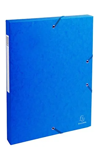 Exacompta 50302E Archivbox - Blau - Ordner aus robustem Colorspan-Karton 600g, ideal für die strukturierte Ablage von DIN A4 Unterlagen mit praktischem Etikettensystem.