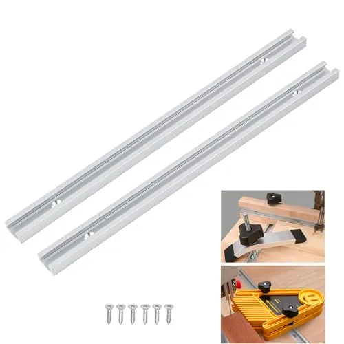 T Schiene Gehrungsschiene 300mm - Aluminium T-Nut Schiene für Holzbearbeitung - Führungsschienen aus robustem Aluminium, ideal für Tischsägen und Routertische. Einfach zu installieren mit vorgebohrten Löchern und vielseitig einsetzbar für Präzisionsarbeiten.