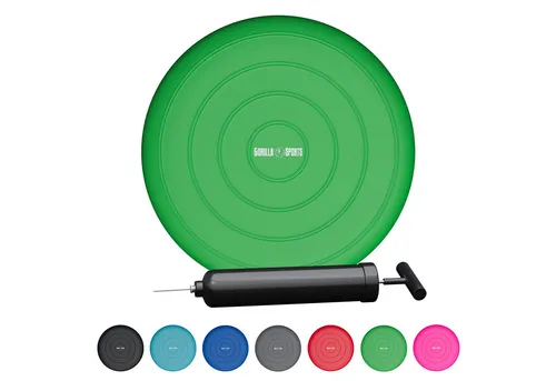 GORILLA SPORTS Balancekissen Ballsitzkissen, inkl. Pumpe, ohne Noppen, Luftkissen, Balance Pad