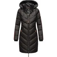 MARIKOO Damen Wintermantel Armasa Schwarz - Warm und Modisch - Funktionsjacke für Herbst/Winter, wasser- und windabweisend, mit Teddyfell Innenfutter und verstellbarer Kapuze für optimalen Tragekomfort.