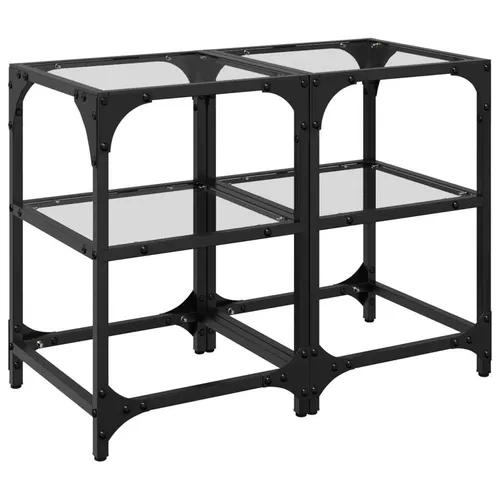 vidaXL Couchtische mit Glasplatte 2 Stk. Transparent 30x30x45 cm