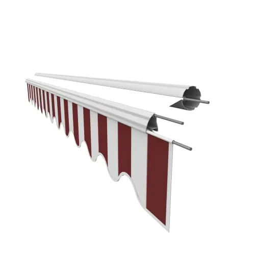 VANA Markisenstoff Volant für 3,5 m Markise Ersatzstoff Markisentuch Bespannung Sonnenschutz, nur Volant, fertig genäht, Maß 3,38 x 0,21 m, Design SPD019