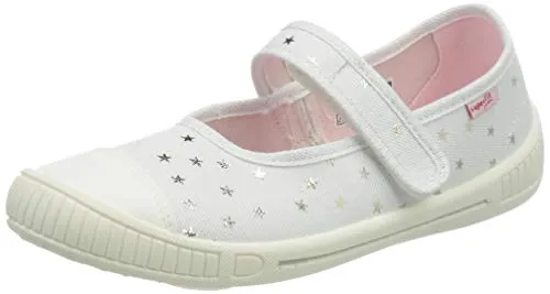 Superfit Bella Hausschuh, White 1000, 25 EU - Hausschuhe mit flexibler Laufsohle und trendigem Druckdesign, ausgestattet mit Non-Marking-Technologie für ein sanftes Laufgefühl.