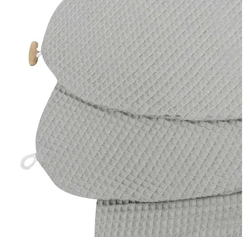 Bezug für Stillkissen Waffelmuster grau von HOBEA