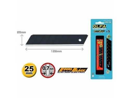 Olfa 5stk Ersatzklinge 25mm Excel black