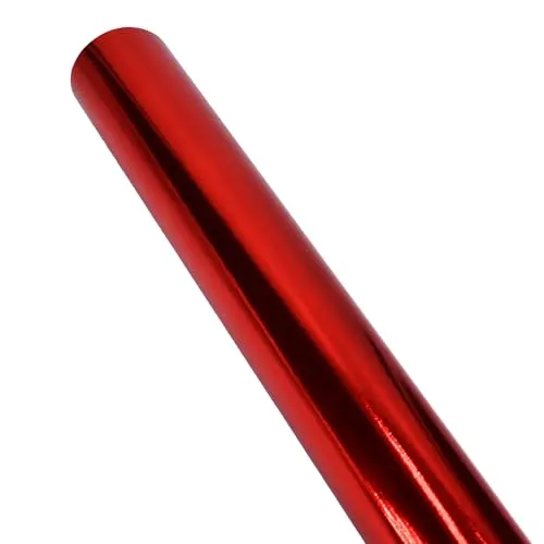 Geschenkpapier 70cm x 2m Rolle metallic glänzend einfarbig - Geschenkpapierrolle für Weihnachten Geburtstag Hochzeit - Uni Bastelpapier Verpackungspapier Packpapier Rot