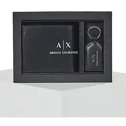 AX ARMANI EXCHANGE Herren Geschenkset - Geldbörse & Schlüsselanhänger aus Echtleder - Schlüsselanhänger: Hochwertiges Geschenkset aus echtem Leder mit dezenter AX-Logoprint, perfekt für stilbewusste Herren.