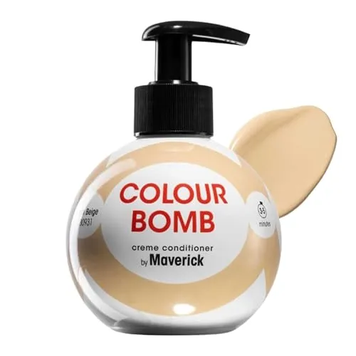 Colour Bomb Haarfarb-Conditioner 250 ml – Lebendiger Glanz und Schimmer, weichmachende und pflegende Farbauffrischungsbehandlung, kein Mischen, vegan, ammoniak- und peroxidfrei (Light Beige)
