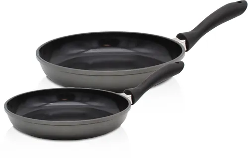 KRÜGER Aluguss Pfannenset Potsdam, 2-tlg., grau, Ø 20/28 cm