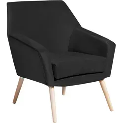 Produktbild Max Winzer Alegro Sessel Samtvelour Schwarz – Retro Design für Ihr Wohnzimmer