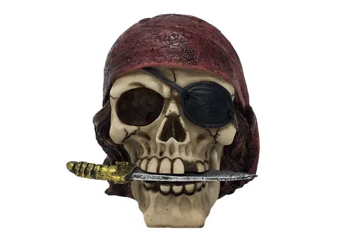 MystiCalls Dekofigur Totenkopf Pirat mit Messer