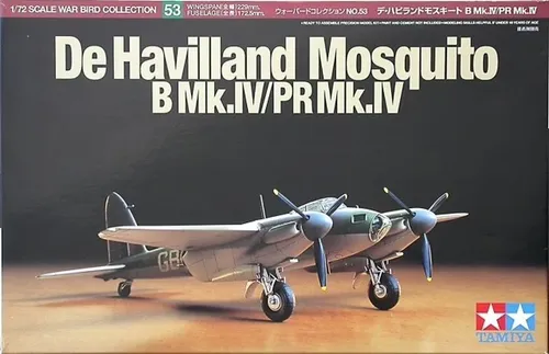 Tamiya 60753 Mosquito B Mk.IV/PR Mk.IV 1/72 - Flugzeug-Modell im Maßstab 1:72, ideal für Modellbau-Enthusiasten, bietet detaillierte Teile für authentische Nachbildungen.