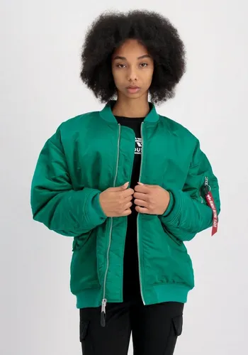 Alpha Industries MA-1 Core Bomberjacke für Damen - Jungle Grün - Funktionsjacke aus 100% Flight-Nylon, wasserabweisend und perfekt für den Alltag. Übergroße Passform und leicht gefüttert für optimalen Tragekomfort.