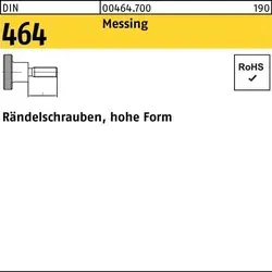 DIN 464 Rändelschraube hohe Form VG M6x10 Messing blank - 25 Stück - Hochwertige Rändelschrauben aus Messing, ideal für präzise Anwendungen und einfache Montage, 25 Stück im Pack.
