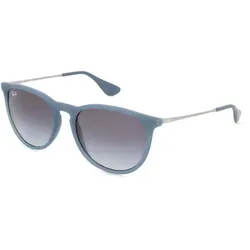 Ray-Ban RB 4171 ERIKA Damen-Sonnenbrille - Stilvolle Sonnenbrille für Damen mit blauem Kunststoff-Gestell und grauen Gläsern, ideal für einen modischen Auftritt im Freien.