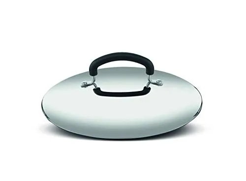 Lagostina Praktischer Deckel aus Edelstahl 18/10, grau und schwarz, Durchmesser 26 cm