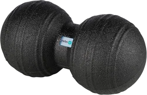 Relexa Twinball 12cm - Ideal Zur Massage Bei Rückenschmerzen & Als Ergänzung Zum Fitness-Training - Angenehmes Material & Recyclebar - Schwarz