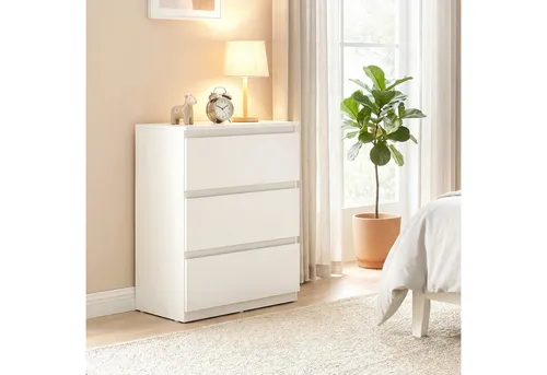 HOMCOM Kommode Sideboard mit 3 Schubladen in Weiß