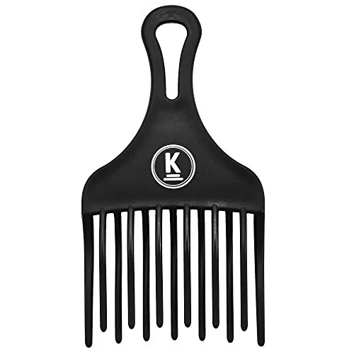 K-Pro Fingerstyler Afro Kamm grob – 18 × 10 cm Stylingkamm mit breiten Zinken – ideal für Natur-Locken, Afrofrisuren, Dauerwelle, Strähnen & Perücken – ergonomisch, rutschfest & sanft entwirrend