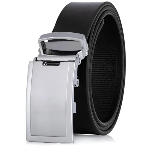 LINDENMANN Herren Ledergürtel 33 mm – Automatik, schwarz, 110 cm - Hochwertiger Ledergürtel aus 100% Vollrindleder, stufenlos verstellbar für optimalen Tragekomfort. Ideal für Anzug, Chino oder Jeans – vereint Stil und Funktionalität.