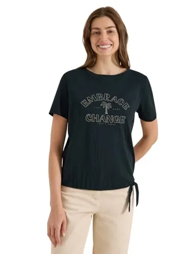 Damen Shirt im Ausbrenner-Look mit Wording von CECIL
