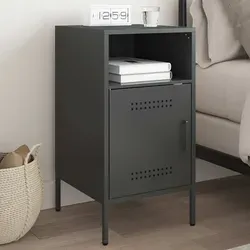 vidaXL Nachttisch mit Stauraum - Nachttisch im Industrie-Stil aus kaltgewalztem Stahl, verstellbare Schraubfüße für optimale Stabilität, ideal für Schlafzimmer und Wohnzimmer.