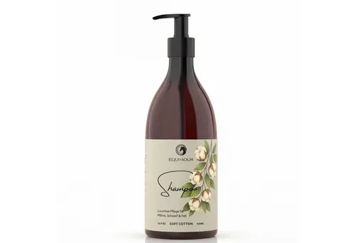 Equimour Tiershampoo Pferdeshampoo – Mähne, Schweif & Fell, Proteinpflege, Soft Cotton, (1-St), Proteinpflege, Pumpspender, Soft Cotton Duft, pflegend, leicht kämmbar