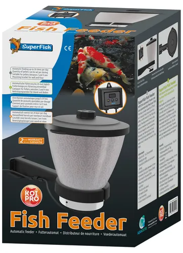 SuperFish KOI PRO Futterautomat 7 Liter für Koiteich - Futterautomat für Koifutter, 7 Liter Fassungsvermögen, sorgt für eine automatische Fütterung Ihrer Koi im Gartenteich und spart Zeit.