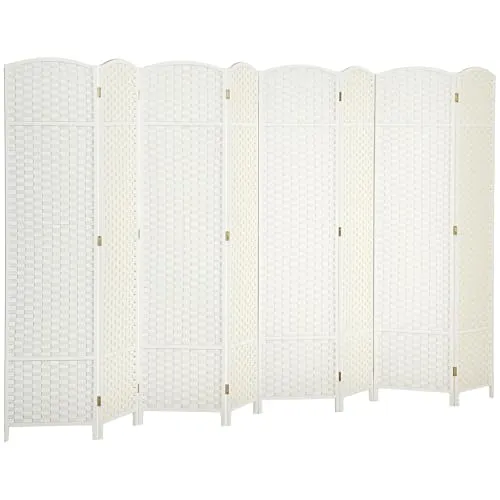 HOMCOM Paravent 8-teilig 320 x 170 cm – Faltbarer Raumteiler aus Kiefernholz - Vielseitiger Raumteiler für Schlafzimmer und Wohnzimmer: Mit seinem stilvollen Design und robustem Kiefernholz bietet dieser Paravent flexible Sichtschutzlösungen und passt sich harmonisch in jede Einrichtung ein.