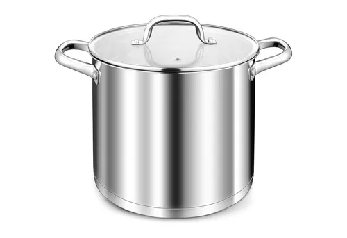 TEAMFAR Kochtopf 10L Edelstahl Induktion mit Glasdeckel 24cm